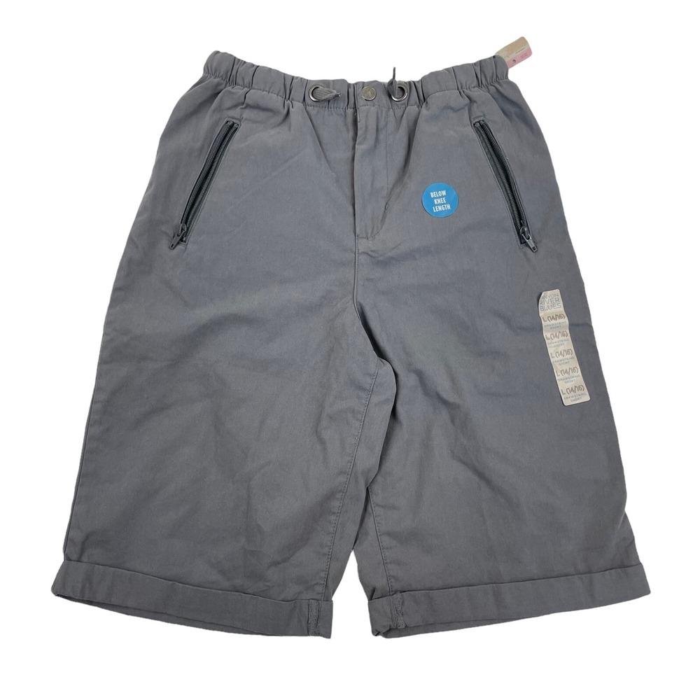 NWT Canyon River Blues Gray Drawstring Shorts Below Knee Length Sz L 14/16